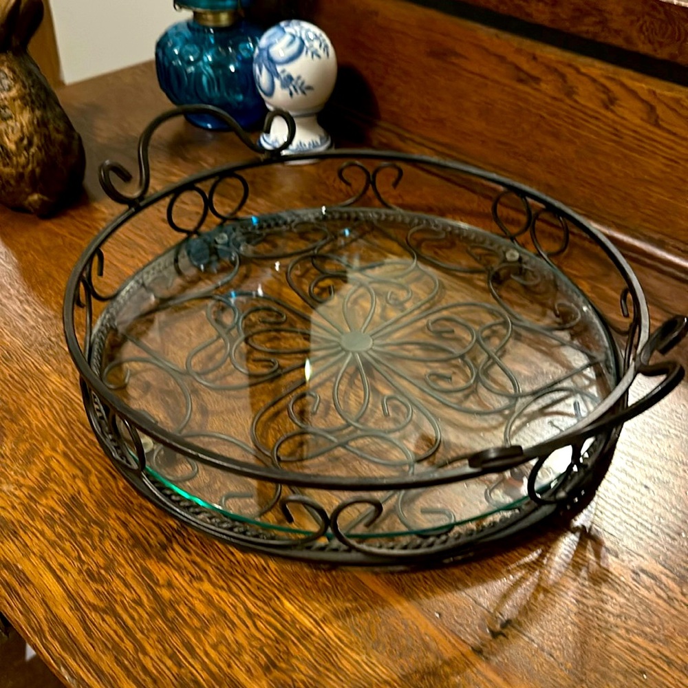 Southern living at home Jamestown glass display tray